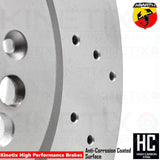 FOR ABARTH 500 COMPETIZIONE FRONT CROSS DRILLED BRAKE DISCS PAIR 305mm 52041114