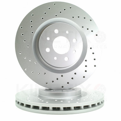 FOR ABARTH PUNTO EVO 1.4 SUPER SPORT DRILLED FRONT BRAKE DISCS PAIR 305mm