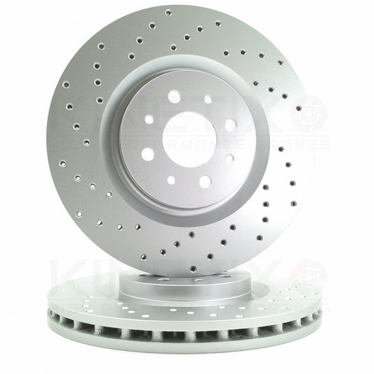 FOR ABARTH 500 595 695 COMPETIZIONE DRILLED PERFORMANCE BRAKE DISCS 305mm PAIR