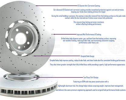FOR AUDI RS6 C8 RS7 4K FRONT REAR BRAKE DISCS 420mm 370mm 4K0615301Q 4K0615601A