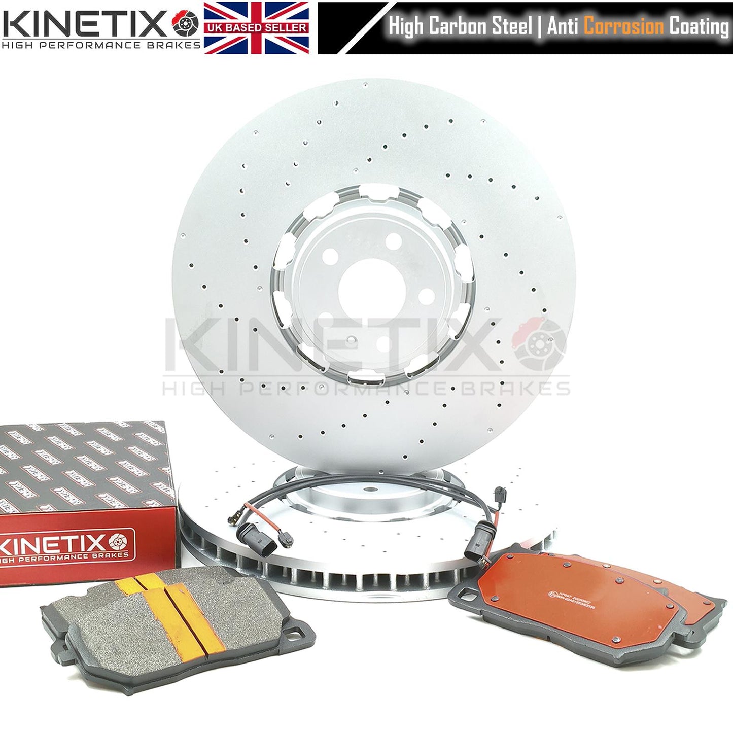 FOR AUDI RS7 (4KA) 2019- FRONT BRAKE DISCS PADS SENSORS 420mm X 40mm 4K0615301S