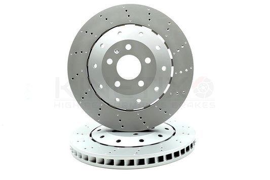 FOR AUDI R8 (42) 06-2015 CROSS DRILLED REAR BRAKE DISCS PAIR 356mm 420615601A