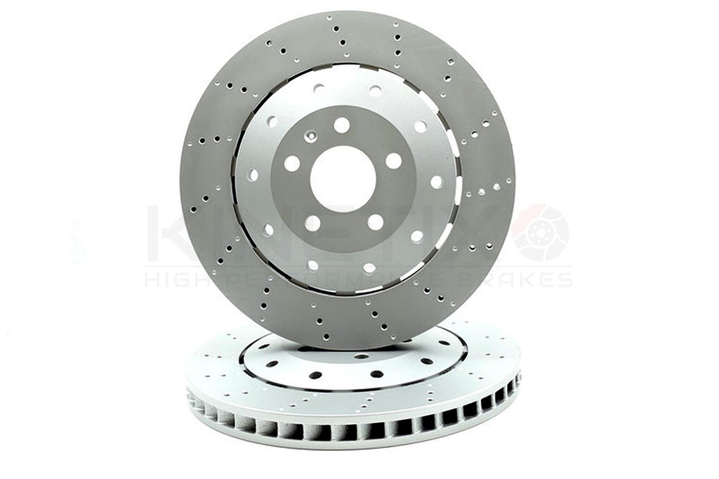 FOR AUDI R8 (42) 06-2015 CROSS DRILLED REAR BRAKE DISCS PAIR 356mm 420615601A