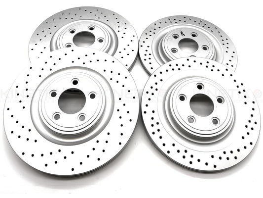 FOR JAGUAR XKR 4.2 SUPERCHARGED (2006-2014) CROSS DRILLED FRONT REAR BRAKE DISCS 355mm 326mm