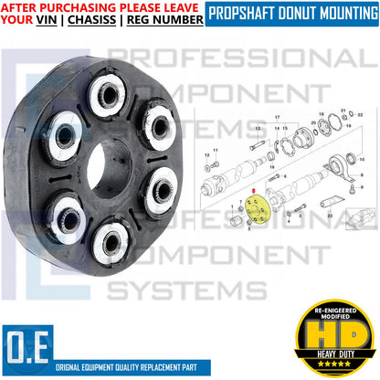 FOR BMW 5/6/7 SERIES X3 FRONT PROPSHAFT COUPLING DOUGHNUT MOUNTING 26117542238