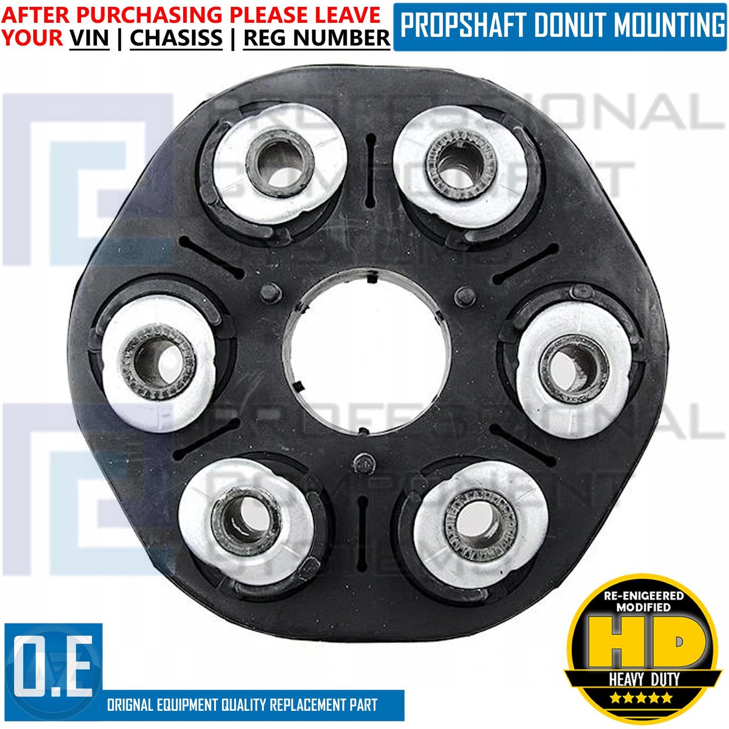 FOR BMW 5/6/7 SERIES X3 FRONT PROPSHAFT COUPLING DOUGHNUT MOUNTING 26117542238