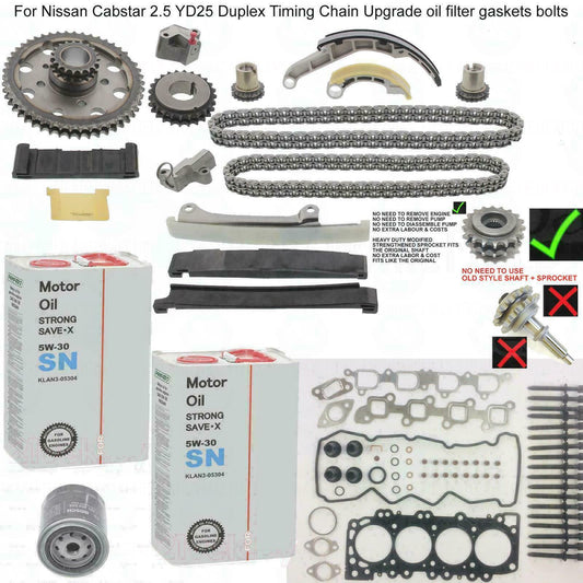 For Pathfinder R51 2.5 YD25 Timing Chain Upgrade oil filter gaskets bolts 05-09