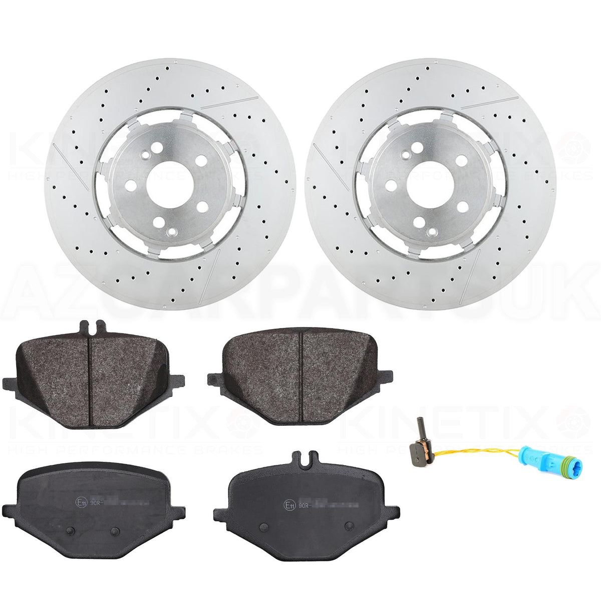FOR MERCEDES GLE53 GLE63 GLS63 GLE63S AMG REAR BRAKE DISCS PADS & WEAR WIRE SENSOR LEAD 370mm X 32mm A1674231000