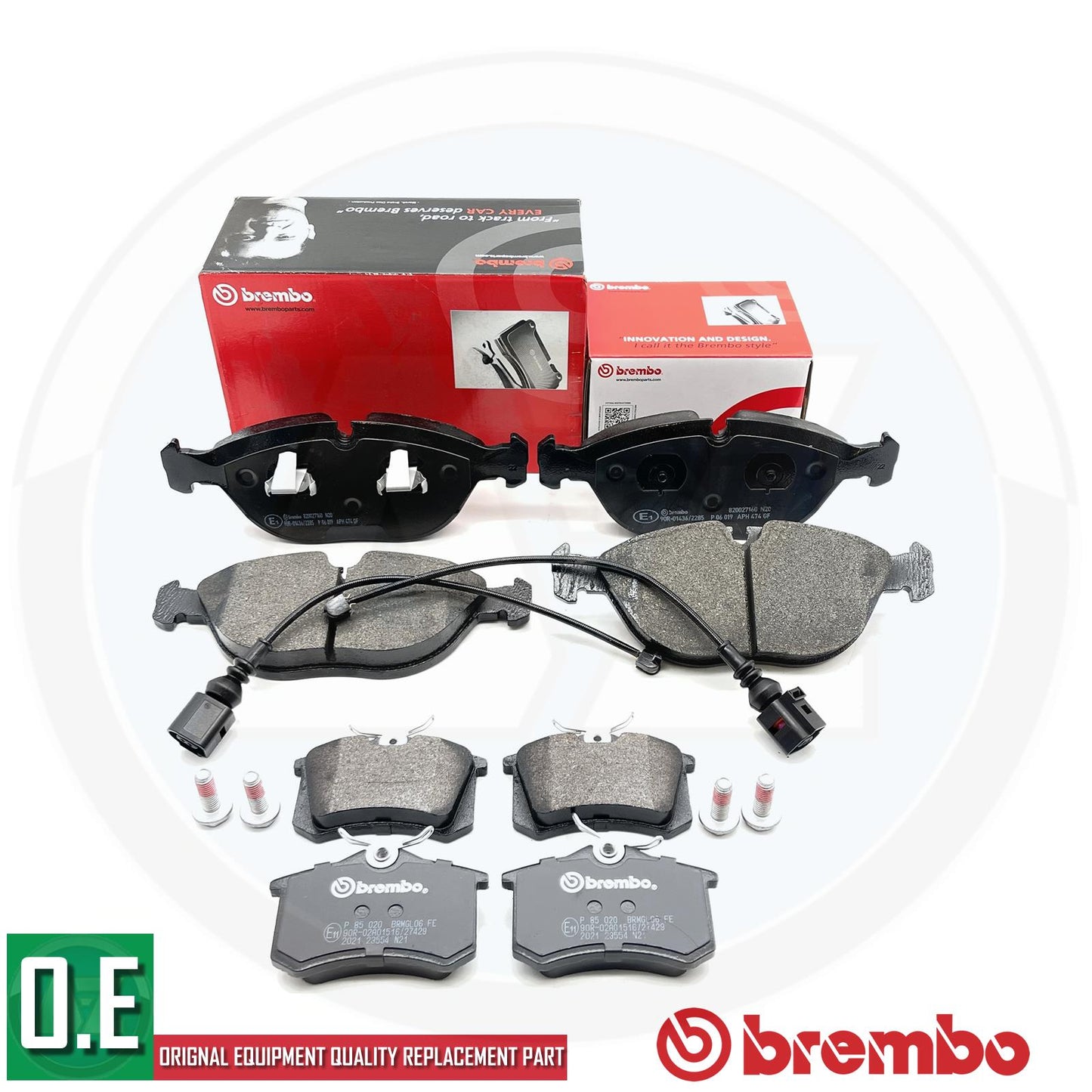 FOR AUDI TT 3.2 V6 VW GOLF MK4 R32 BREMBO FRONT REAR BRAKE PADS SENSOR WIRES