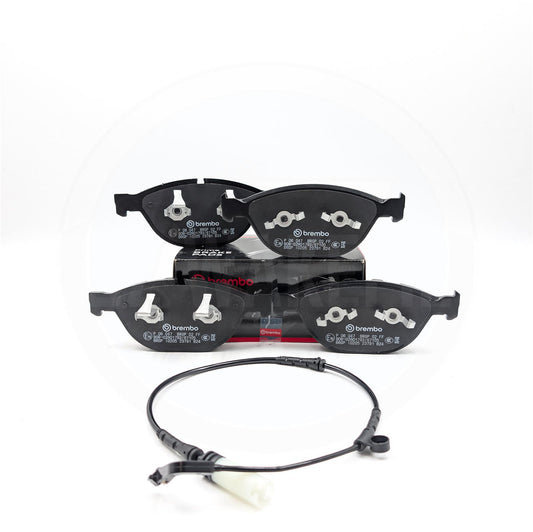 FOR BMW 535d 545i 550i 645Ci 635d E6x BREMBO FRONT BRAKE PADS SET & WEAR SENSOR