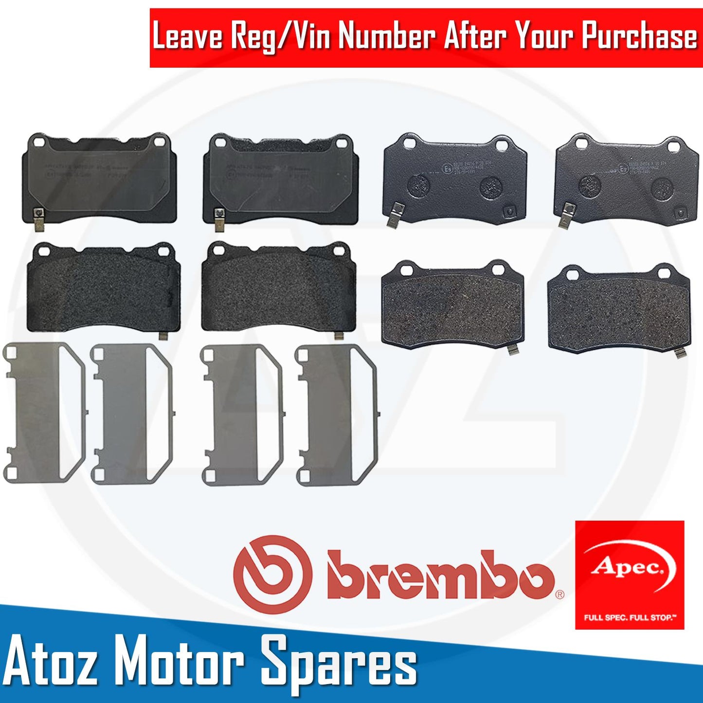 FOR TESLA MODEL S/X ROADSTER FRONT REAR BRAKE PADS SET APEC/BREMBO OE QUALITY
