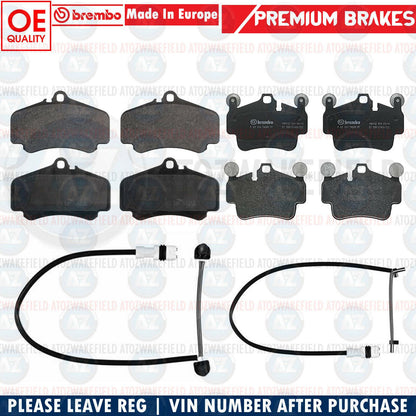 P65011 P65014 BREMBO GENUINE FRONT REAR BRAKE PADS WEAR SENSORS FOR PORSCHE