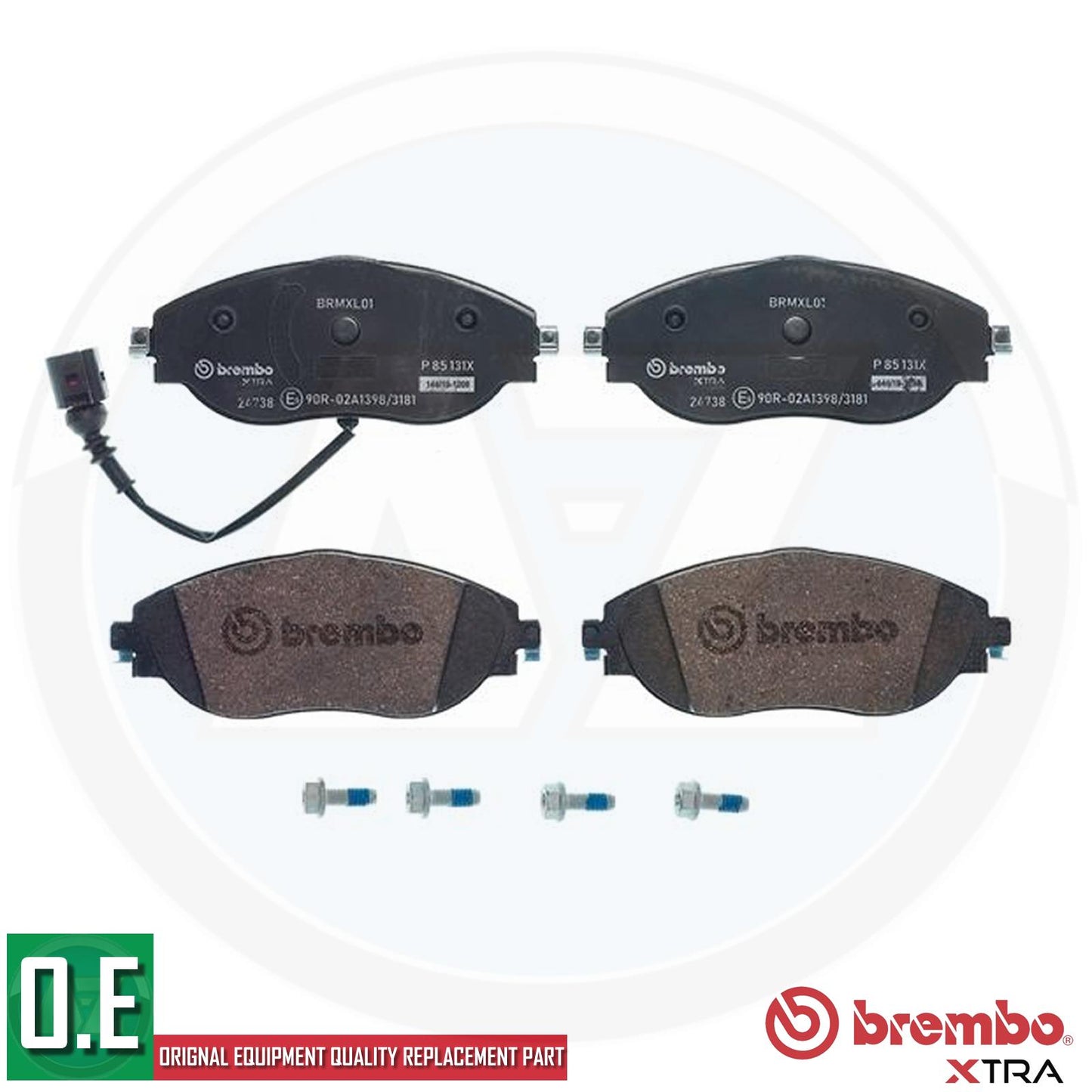 FOR SKODA SUPERB 2.0 TSI 2015- FRONT BREMBO XTRA PERFORMANCE BRAKE PADS SET