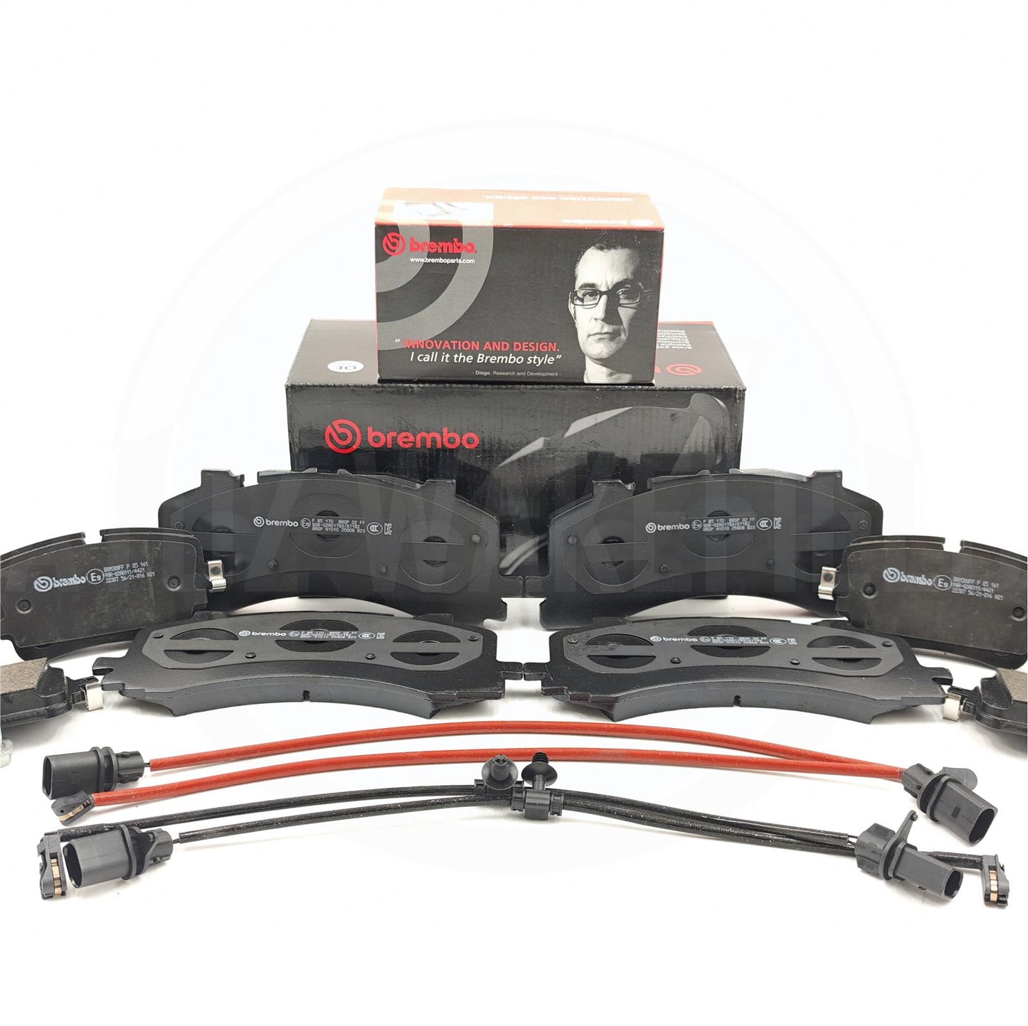 FOR AUDI S6 S7 S8 SQ7 SQ8 BREMBO FRONT REAR BRAKE PADS & WEAR WIRE SENSORS