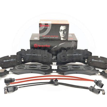 FOR AUDI S6 S7 S8 SQ7 SQ8 BREMBO FRONT REAR BRAKE PADS & WEAR WIRE SENSORS