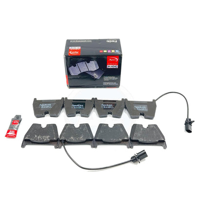 FOR AUDI RS4 B7 B8 RS5 R8 LAMBORGHINI GALLARDO APEC BLACK FRONT BRAKE PADS SET