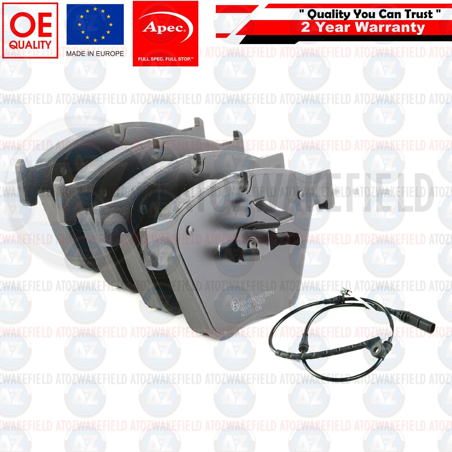 FOR BMW X5 X6 M50d F15 F16 FRONT APEC BRAKE PADS SET & WEAR WIRE SENSOR