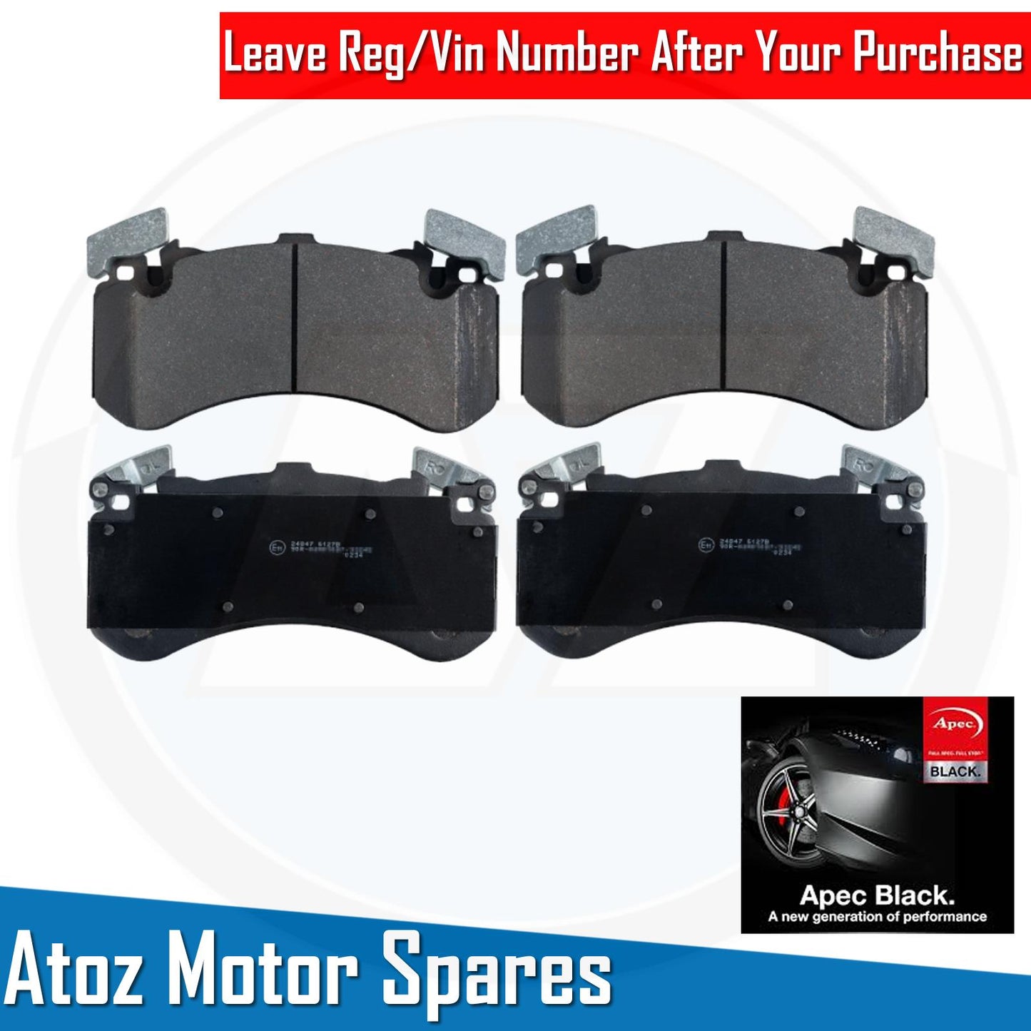 FOR AUDI S6 S7 A8 W12 S8 APEC BLACK SERIES FRONT PERFORMANCE BRAKE PADS SET