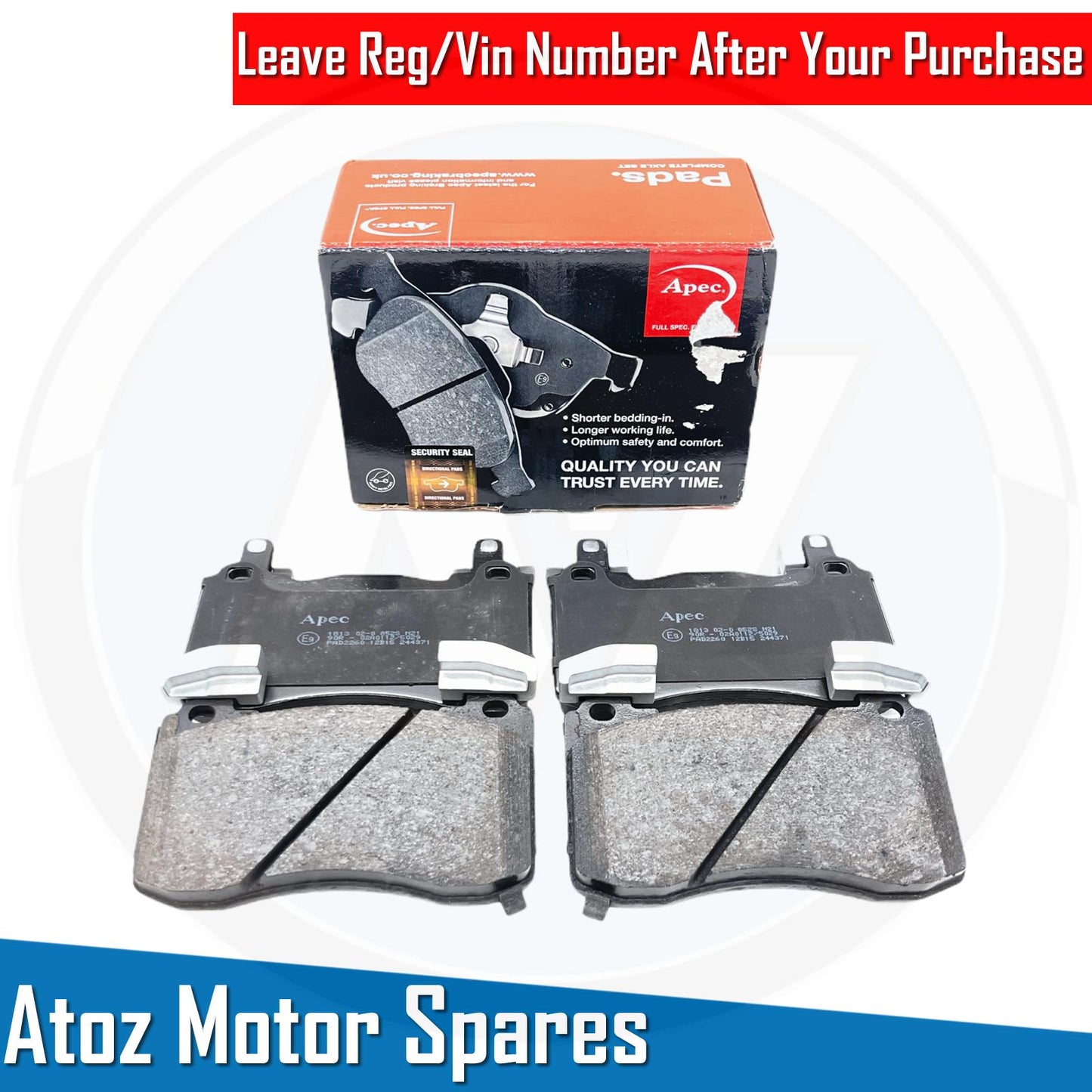 FOR KIA STINGER 3.3 T-GDi 2017- FRONT PREMIUM OE QUALITY APEC BRAKE PADS SET NEW