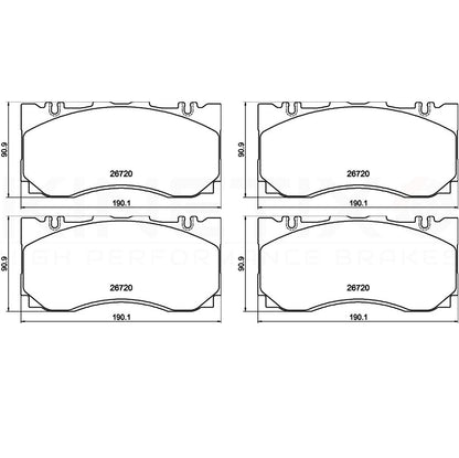 FOR MERCEDES AMG GT 63 E53 SL43 S55 S63 AMG FRONT BRAKE PADS & WEAR WIRE SENSORS