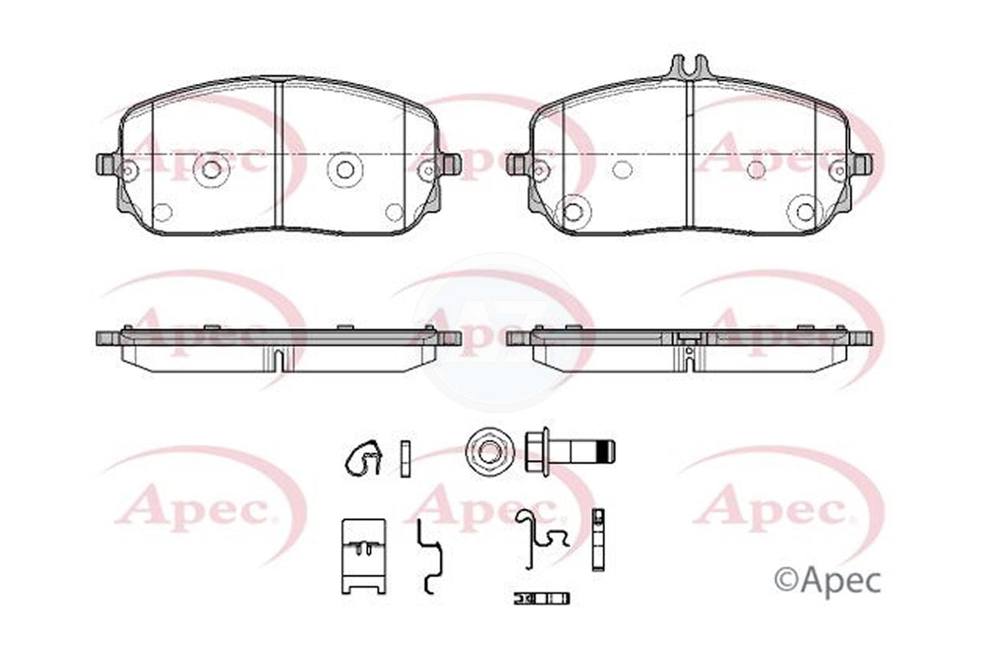 FOR MERCEDES C300 C300d GLC200 GLC220d GLC300 APEC FRONT BRAKE PADS SET