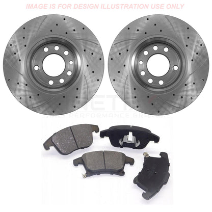 FOR FORD MONDEO 1.5/1.6/2.0 (2014-) FRONT DRILLED GROOVED BRAKE DISCS PADS 300mm