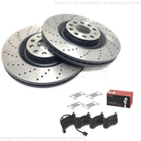 FOR ALFA ROMEO GIULIA 2.2 D 2.0 DRILLED FRONT BRAKE DISCS BREMBO PADS 305mm