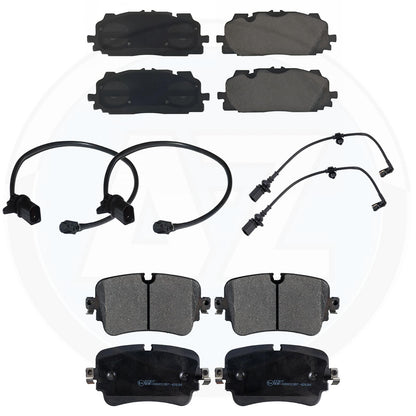 FOR AUDI A6 A7 A8 Q7 Q8 FRONT REAR BRAKE PADS & PAD WEAR WIRE INDICATOR SENSORS