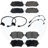 FOR AUDI Q7 Q8 3.0 TDI 45 TDI 50 TDI FRONT REAR BRAKE PADS & WEAR SENSOR WIRE