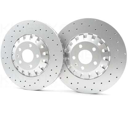 FOR AUDI RS4 RS5 CROSS DRILLED FRONT BRAKE DISC DISCS PAIR 4M0615301AM 375mm