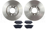 2 REAR BRAKE DISCS & PADS SET 268mm X 12mm
