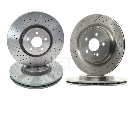 FOR MERCEDES A45 CLA45 GLA45 AMG FRONT REAR BRAKE DISCS PADS SENSORS 350mm 330mm