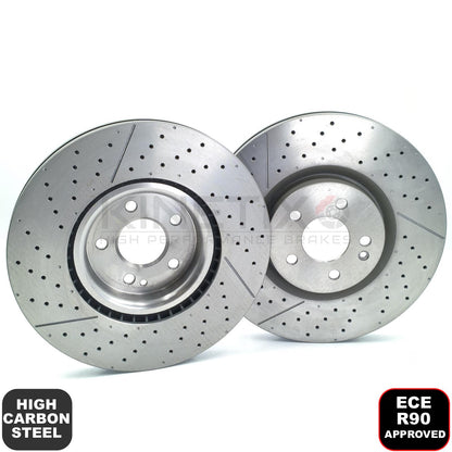 FOR MERCEDES A45 CLA45 GLA45 AMG FRONT BRAKE DISCS PADS WEAR WIRE SENSOR 350mm
