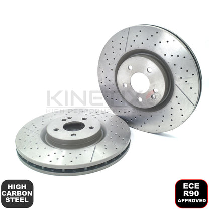 FOR MERCEDES A45 CLA45 GLA45 AMG FRONT BRAKE DISCS PADS WEAR WIRE SENSOR 350mm
