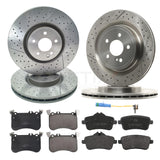 FOR MERCEDES A45 CLA45 GLA45 AMG FRONT REAR BRAKE DISCS PADS SENSORS 350mm 330mm