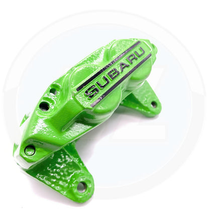 FOR SUBARU WRX STi GENUINE 4 POT FRONT BRAKE CALIPERS PAIR LEFT & RIGHT GREEN
