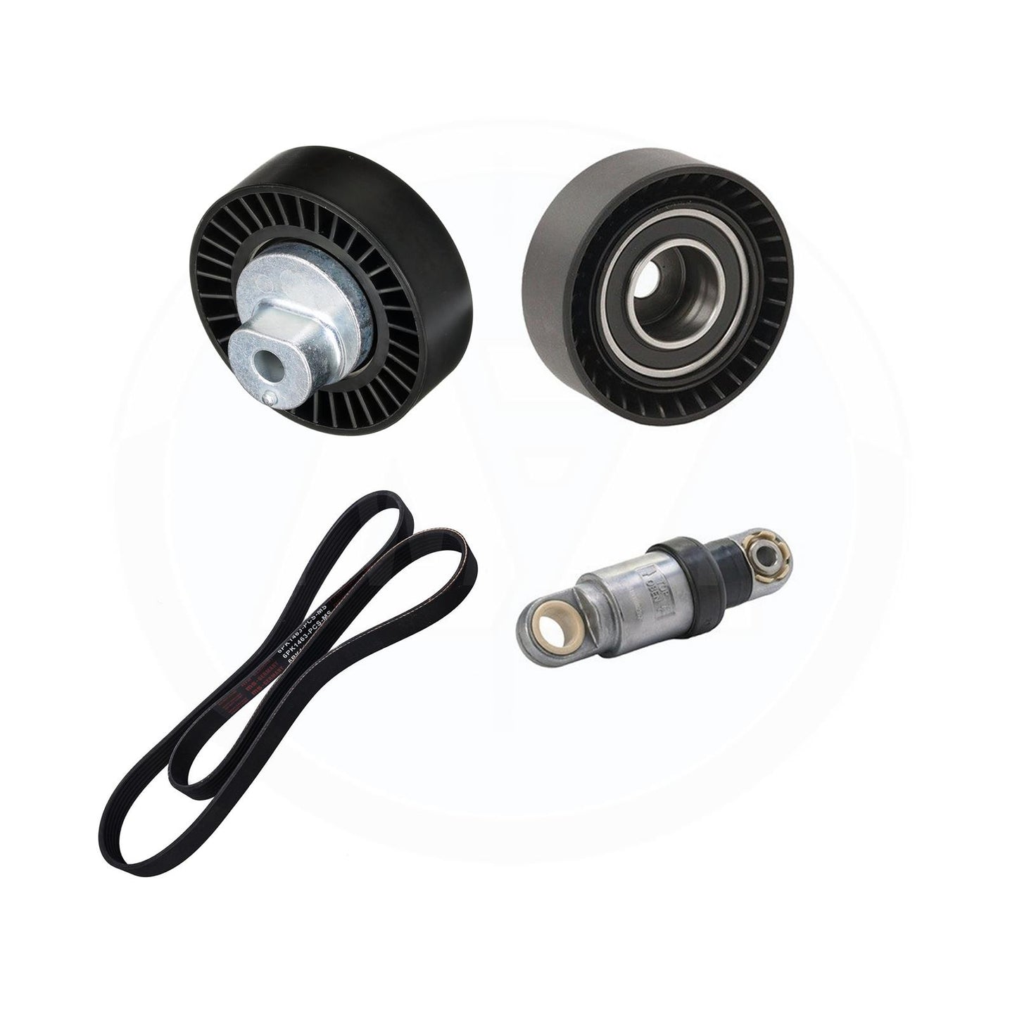 FOR BMW M3 E46 Z4 M E85 E86 AUXILARY DEFLECTION GUIDE PULLEYS TENSIONERS & BELT