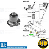 FOR TOYOTA NOAH VOXY 2.0 2001-2007 REAR AXLE SUBFRAME BEAM CARRIER BUSHES X2