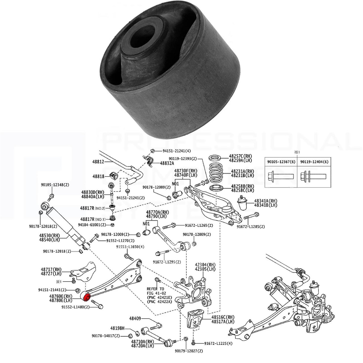 REAR AXLE SUSPENSION TRAILING CONTROL ARM BUSH FOR TOYOTA RAV-4 RAV4 2012-2018