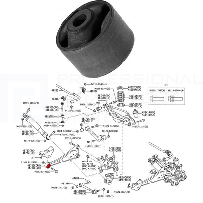 REAR AXLE SUSPENSION TRAILING CONTROL ARM BUSH FOR TOYOTA RAV-4 RAV4 2012-2018