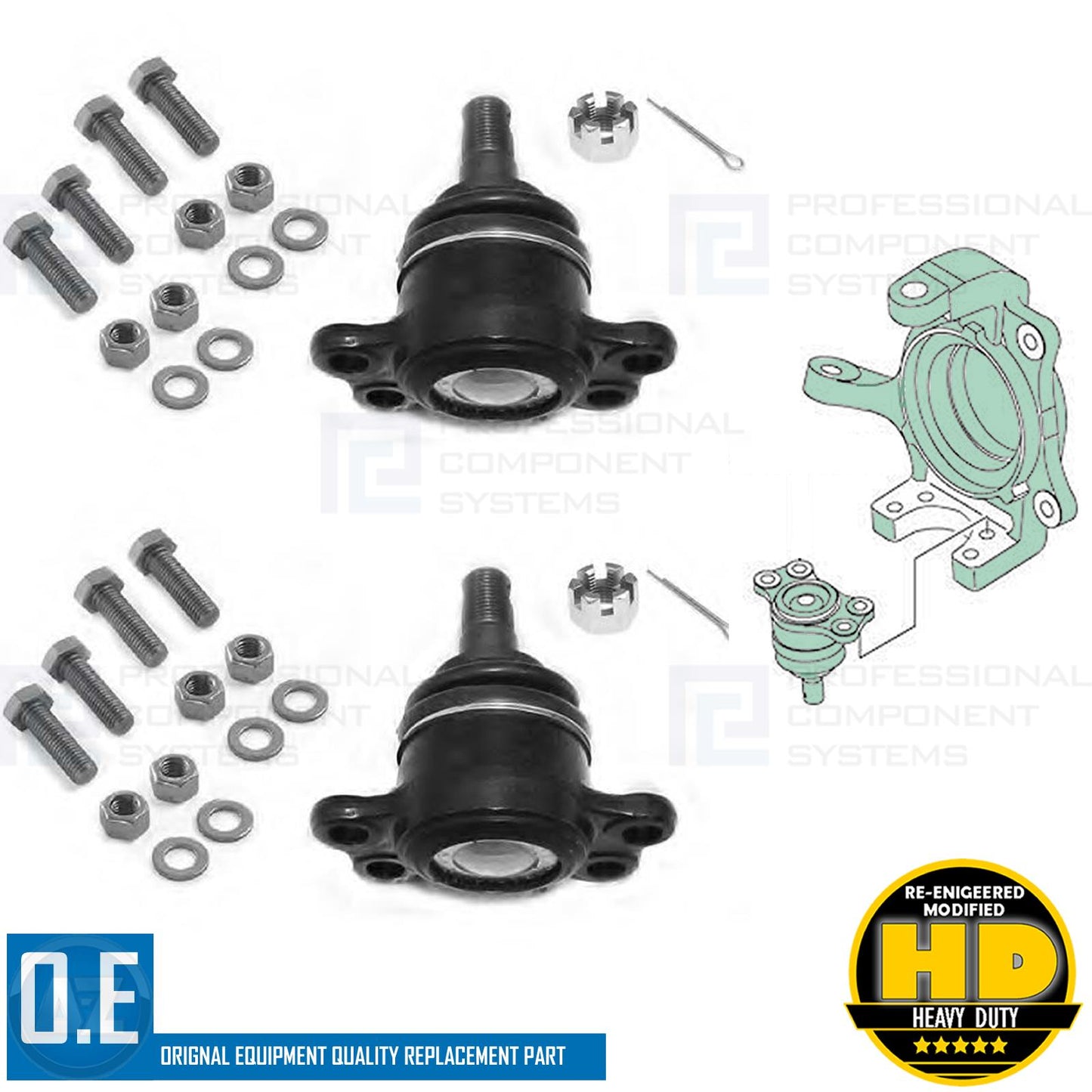 FOR SSANGYONG ACTYON KYRON MUSSO REXTON FRONT LOWER KNUCKLE BALL JOINTS PAIR