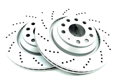 FOR AUDI S3 8Y DRILLED FRONT REAR BRAKE DISCS PADS SENSOR 357mm 310mm