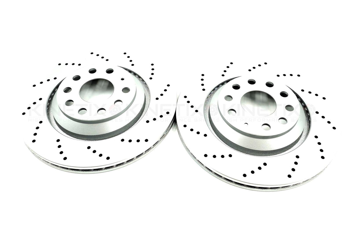FOR VW TIGUAN R 2.0 R DRILLED FRONT REAR BRAKE DISCS PADS SENSOR 357mm 310mm