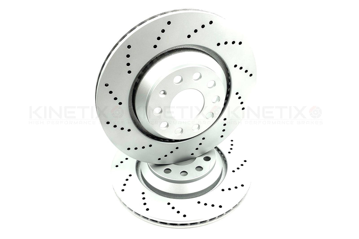 FOR AUDI S3 8Y DRILLED FRONT REAR BRAKE DISCS PADS SENSOR 357mm 310mm