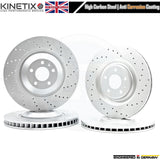 FOR AUDI A6 A7 A8 DRILLED FRONT REAR BRAKE DISCS BREMBO PADS SENSORS 375mm 330mm