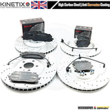 FOR AUDI Q7 Q8 E-TRON DRILLED FRONT REAR BRAKE DISCS BREMBO PADS 375mm 350mm