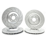 FOR AUDI Q7 Q8 E-TRON DRILLED FRONT REAR BRAKE DISCS BREMBO PADS 375mm 350mm