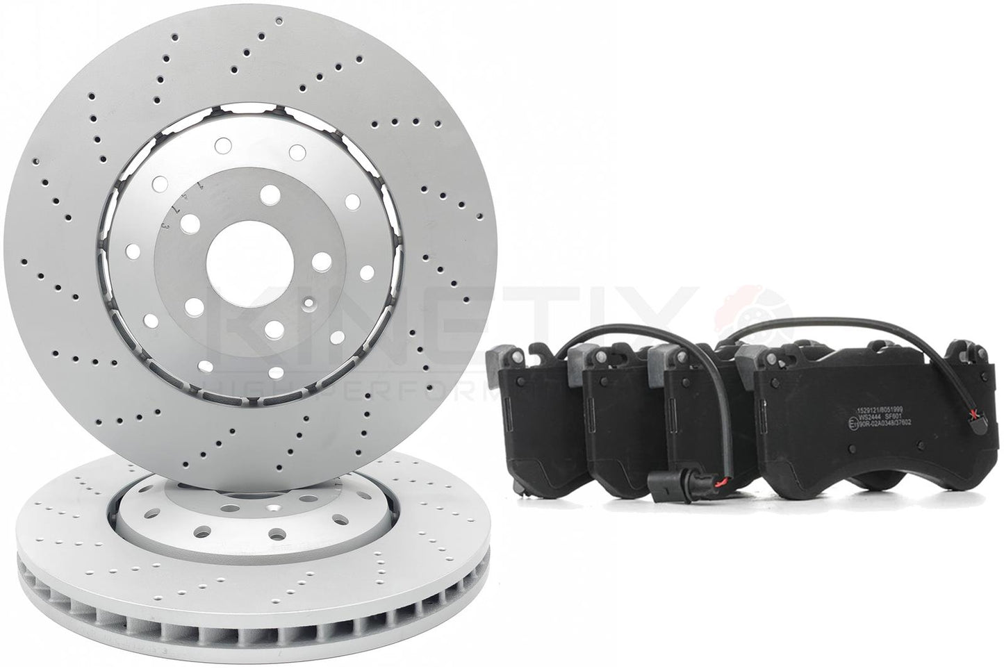 FOR AUDI RS7 2013-2018 FRONT DRILLED BRAKE DISCS APEC PADS WEAR SENSORS 390mm