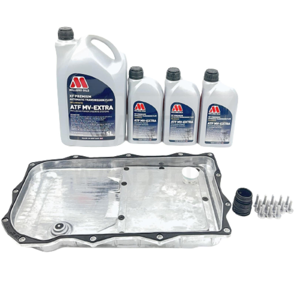 ALUMINIUM 8HP AUTOMATIC TRANSMISSION GEARBOX SUMP PAN FILTER 8L MILLERS OIL