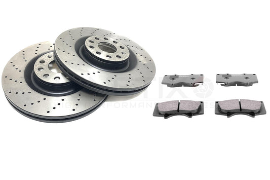 FOR TOYOTA HILUX VIGO FRONT PERFORMANCE DRILLED BRAKE DISCS PADS SET 319mm